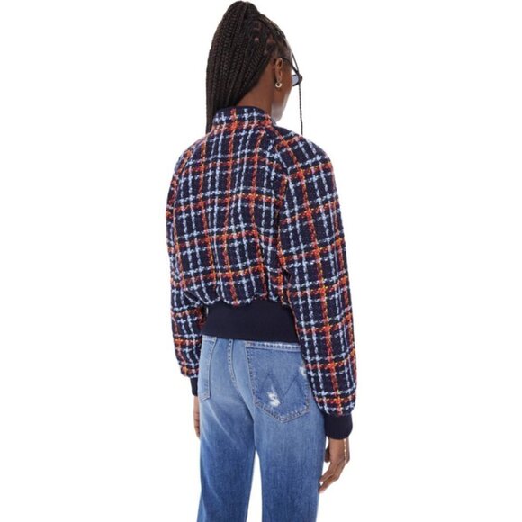 💕MOTHER💕 The Mock Neck Ribbed Jacket ~ Beat By Beat XS NWT Plaid 80s - Picture 8 of 16